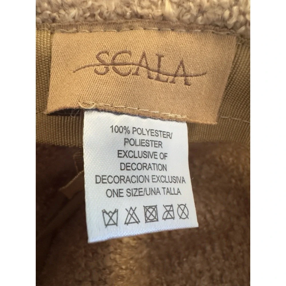 Scala Women Hat One Size Fuzzy Bucket Brown Soft Teddy Fleece Travel Lightweight